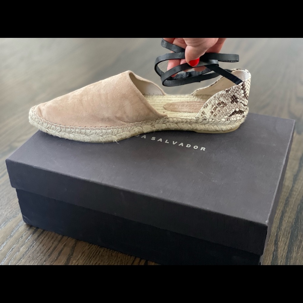 Freda Salvador camel suede espadrilles -size 7